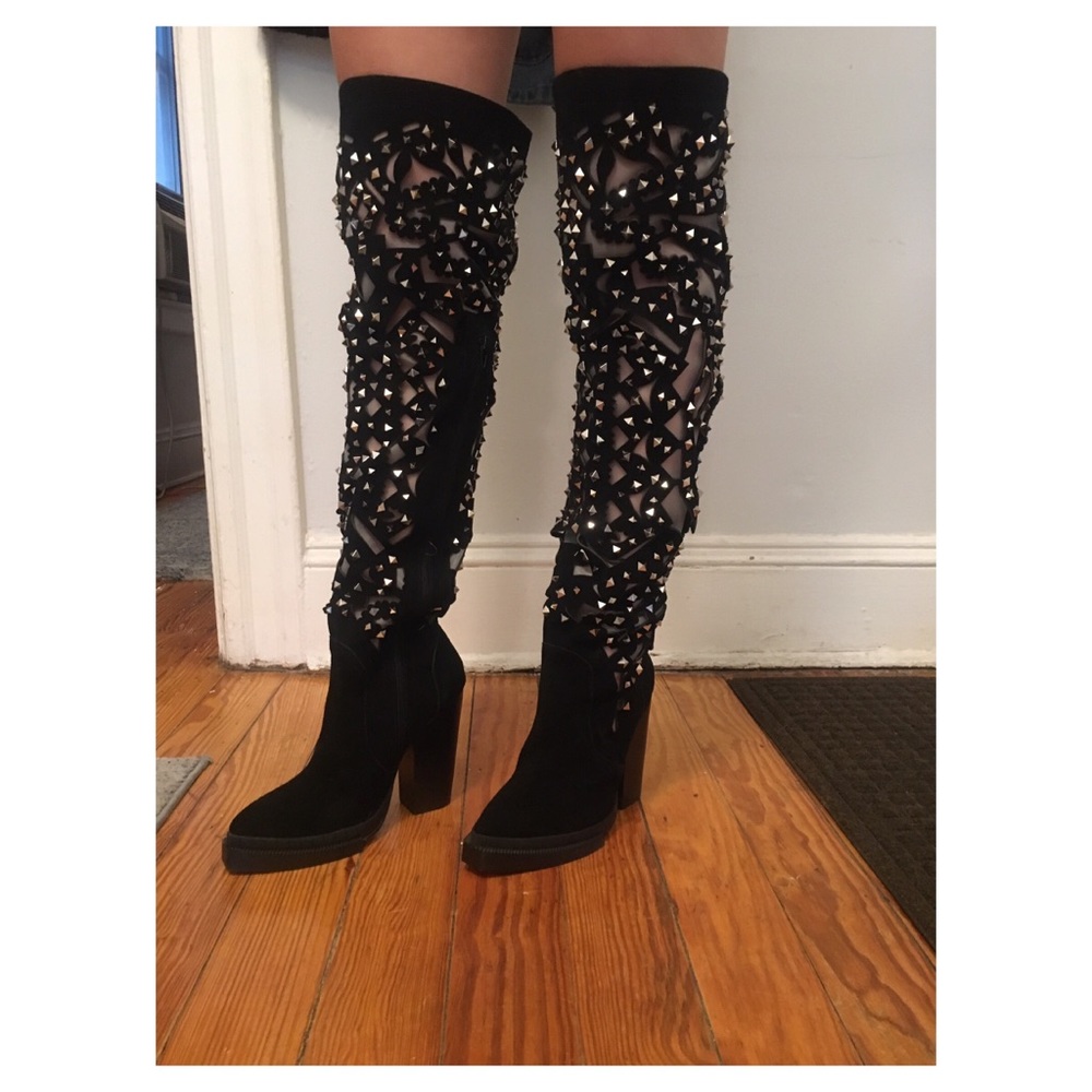 Black Jeffery Campbell Basilica Studded Sueded